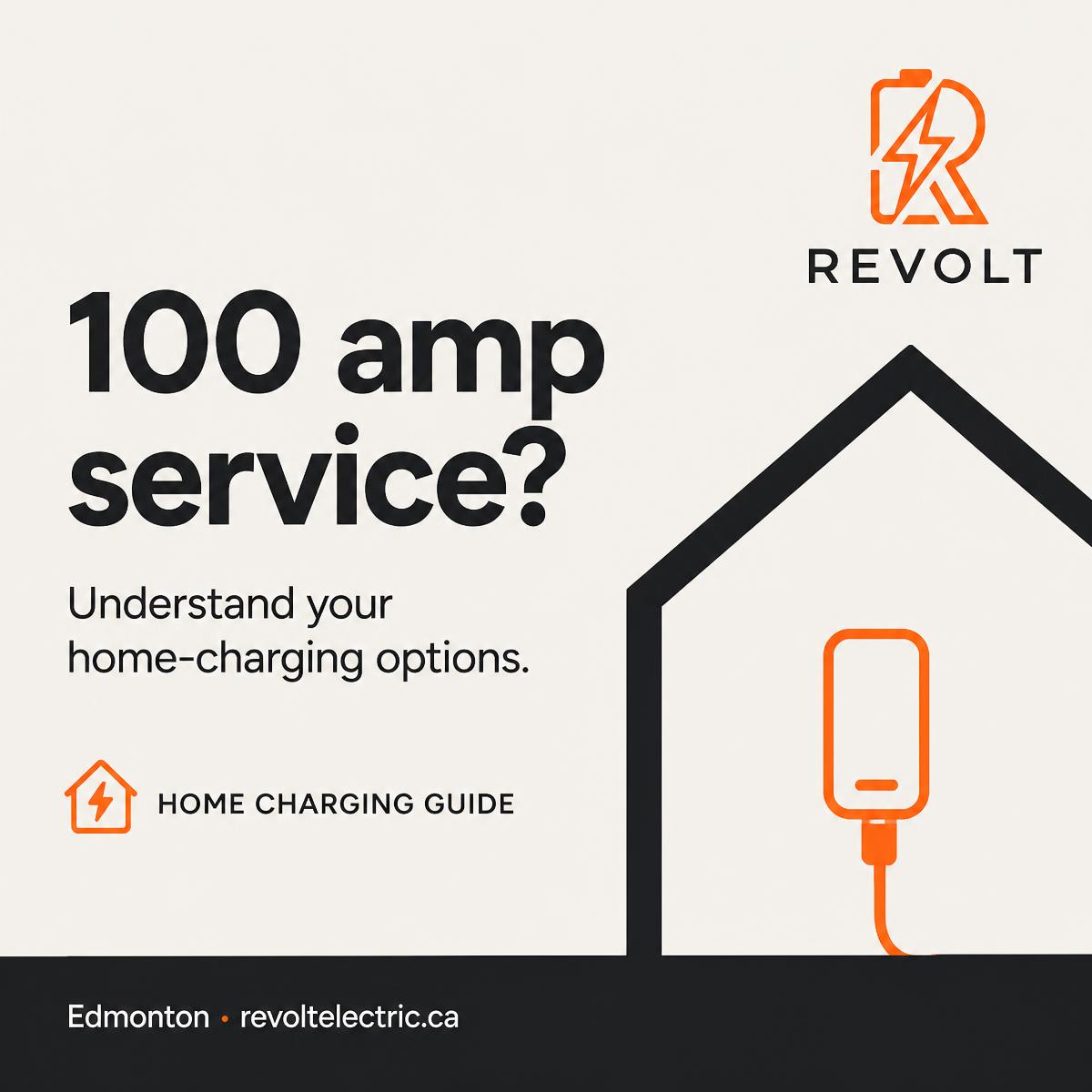 Illustrated Revolt guide cover about 100 amp home charging options, reused for this electrical-permit guide.